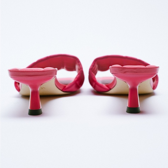 SATIN MULES WITH PADDED DETAIL - Picture 7 of 14